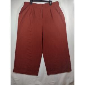 Nine‎ West Women Red Brown Wide Leg Crop Pant Size XL